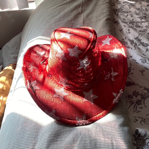 Accessories - Red sequins star cowboy hat